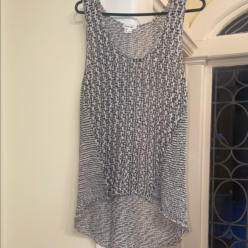 Helmut Lang Black and White Knit Tank Top